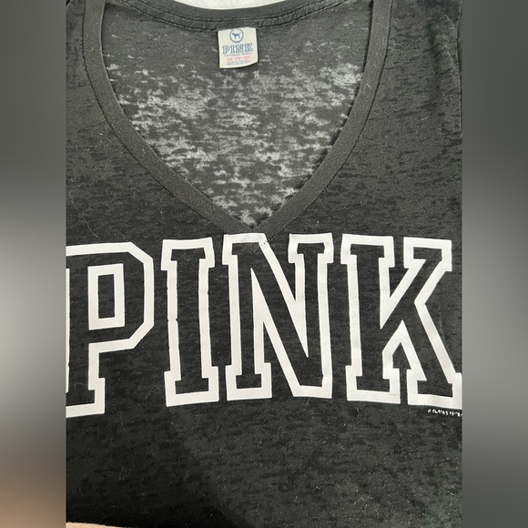 Victoria Secret PINK black logo tee women’s size XS - Picture 5 of 8